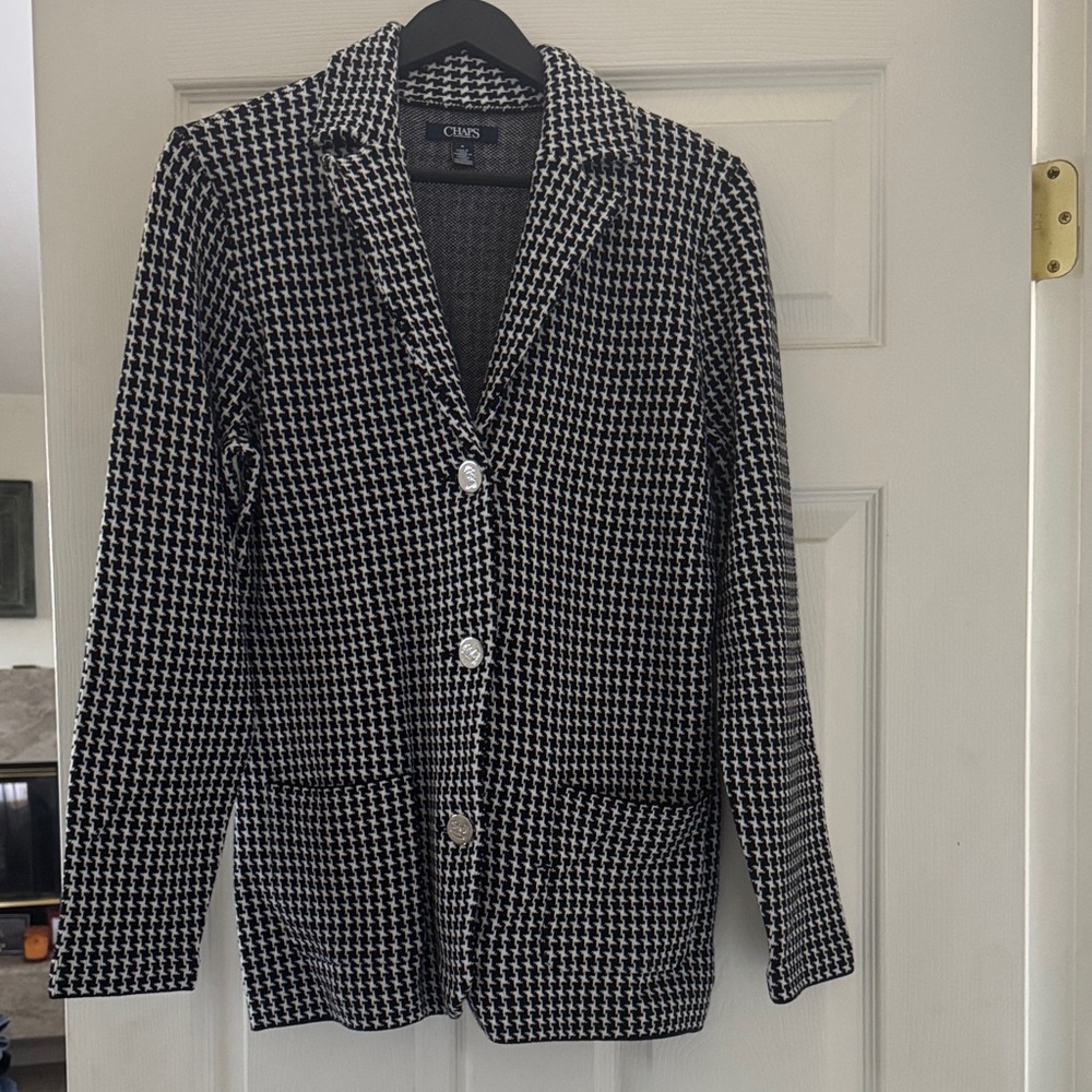 Chaps Monochrome Houndstooth Blazer